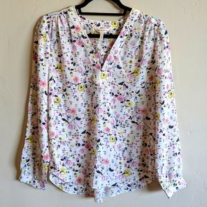 Like New Rebecca Taylor Silk Chiffon Flowy Soft Floral Print Top